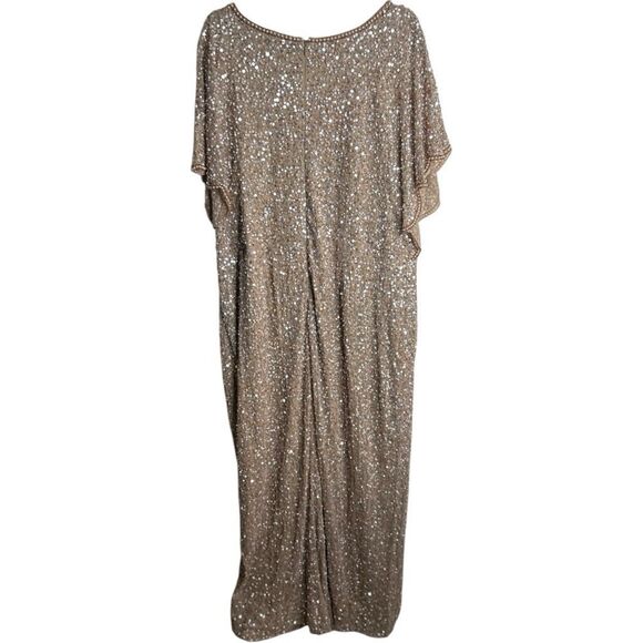Adrianna Papell Gold Sequin Maxi Dress - Picture 2 of 13